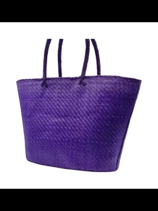 Kiara Shoes Borsa in Raffia Lilla Sale