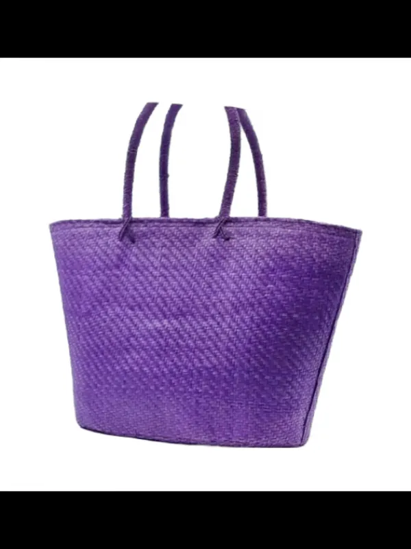 Kiara Shoes Borsa in Raffia Lilla Sale