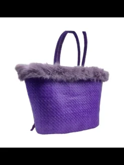 Kiara Shoes Borsa in Raffia Lilla con...