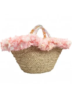 Kiara Shoes BORSA IN VIMINI CON BORDO A... Rosa New