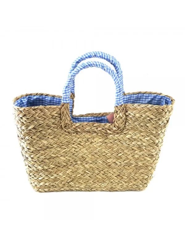 Kiara Shoes BORSA IN VIMINI INTRECCIATA... Turchese Outlet