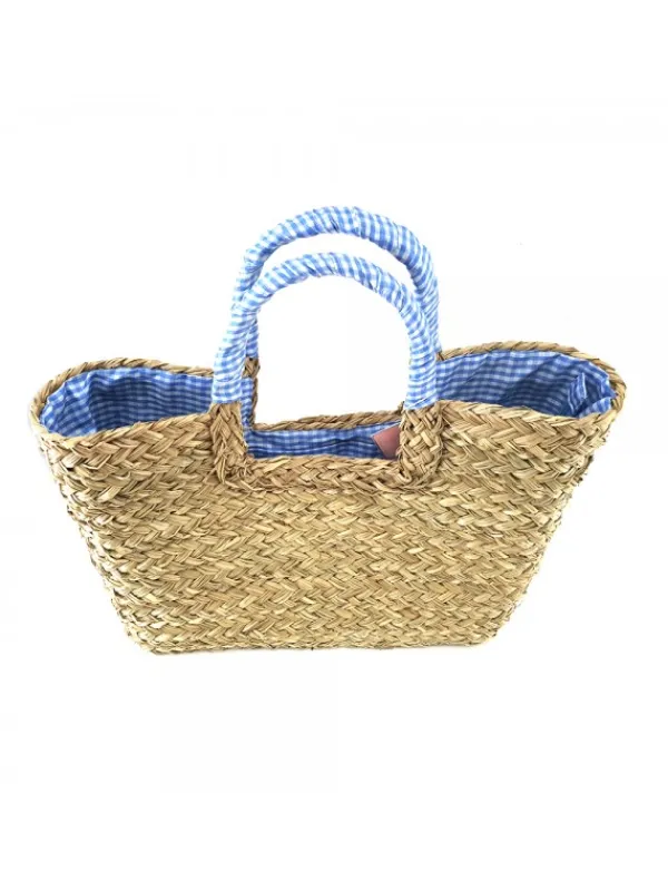 Kiara Shoes BORSA IN VIMINI INTRECCIATA... Turchese Outlet