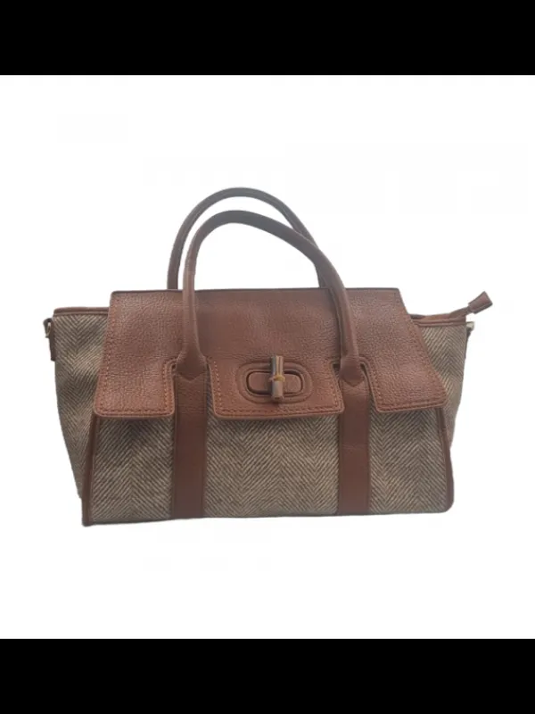 Kiara Shoes Borsa marrone con manici in... Discount