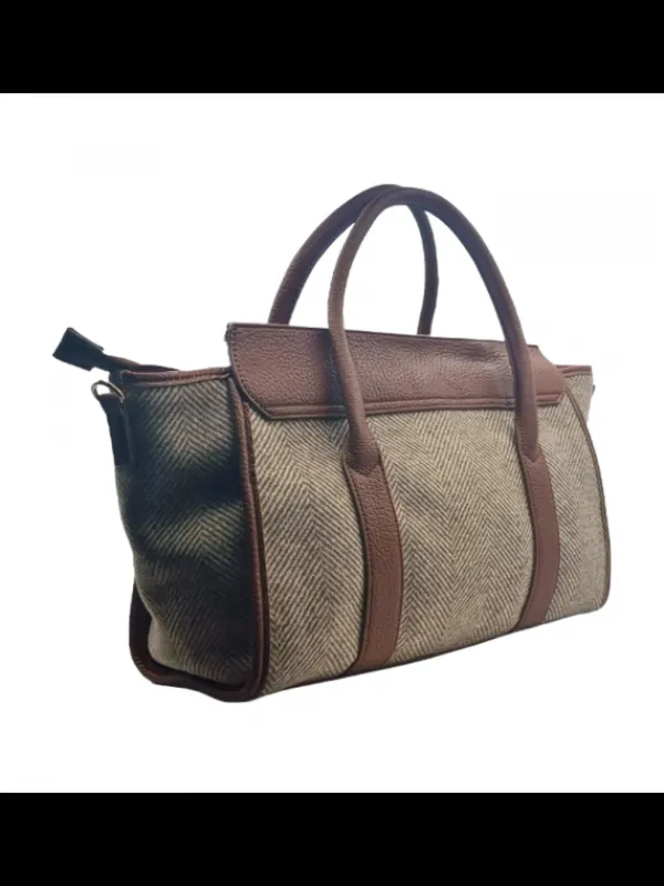 Kiara Shoes Borsa marrone con manici in... Discount