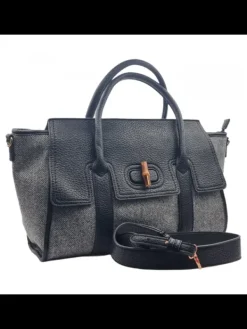 Kiara Shoes Borsa nera con manici in... Sale
