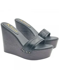 Kiara Shoes CALZATURA A ZEPPA NERA Nero