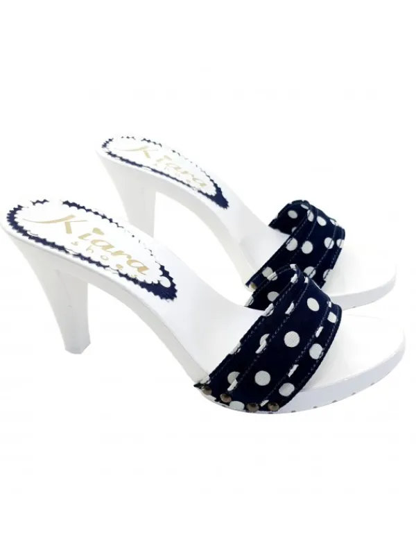 Kiara Shoes MULES BIANCHI COMODI CON... Blu Clearance