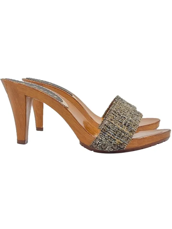 Kiara Shoes MULES CON FASCIA TWEED... Marrone Online