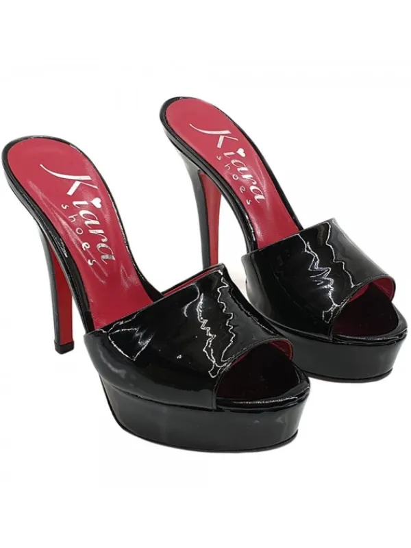 Kiara Shoes SABOT IN VERNICE NERA FINO... Nero Best
