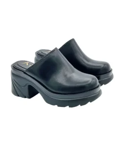 Kiara Shoes SABOT NERI CON TACCO 8 CM Nero