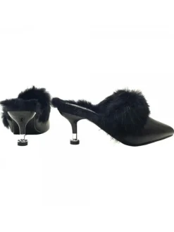 Kiara Shoes SABOT CON PELLICCIOTTO Nero Clearance