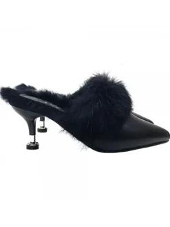 Kiara Shoes SABOT CON PELLICCIOTTO Nero Clearance