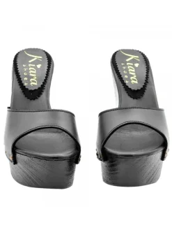 Kiara Shoes SANDALI A ZEPPA NERI IN... Nero Clearance