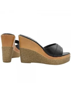 Kiara Shoes SANDALI A ZEPPA NERI IN... Nero New