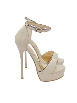 Kiara Shoes SANDALI ALTI IN VERNICE... Beige Hot