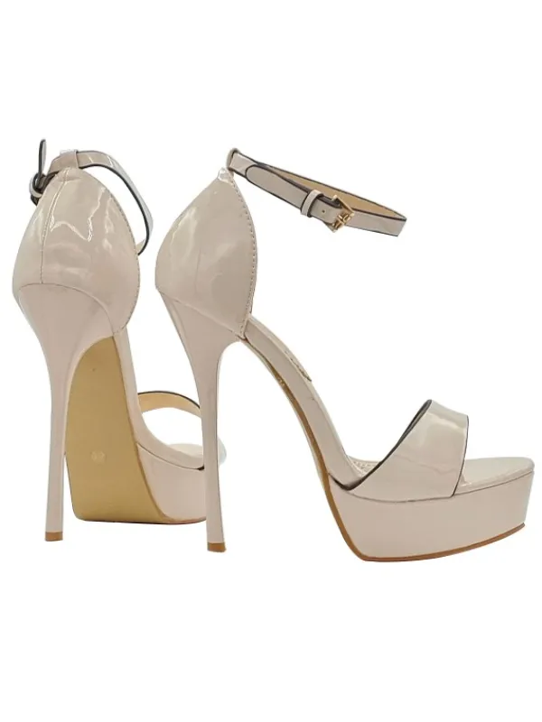 Kiara Shoes SANDALI ALTI IN VERNICE... Beige Hot