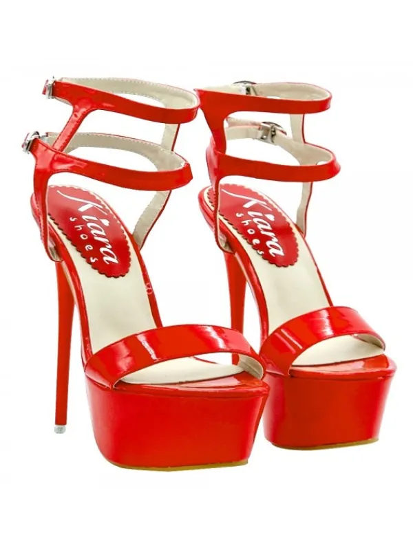 Kiara Shoes SANDALI ALTISSIMI IN... Rosso Online