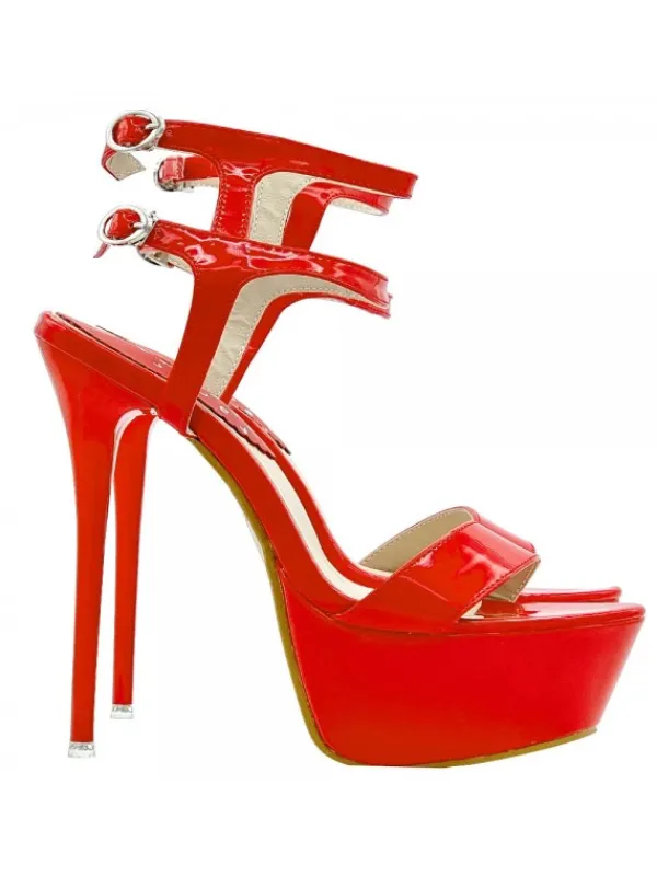 Kiara Shoes SANDALI ALTISSIMI IN... Rosso Online