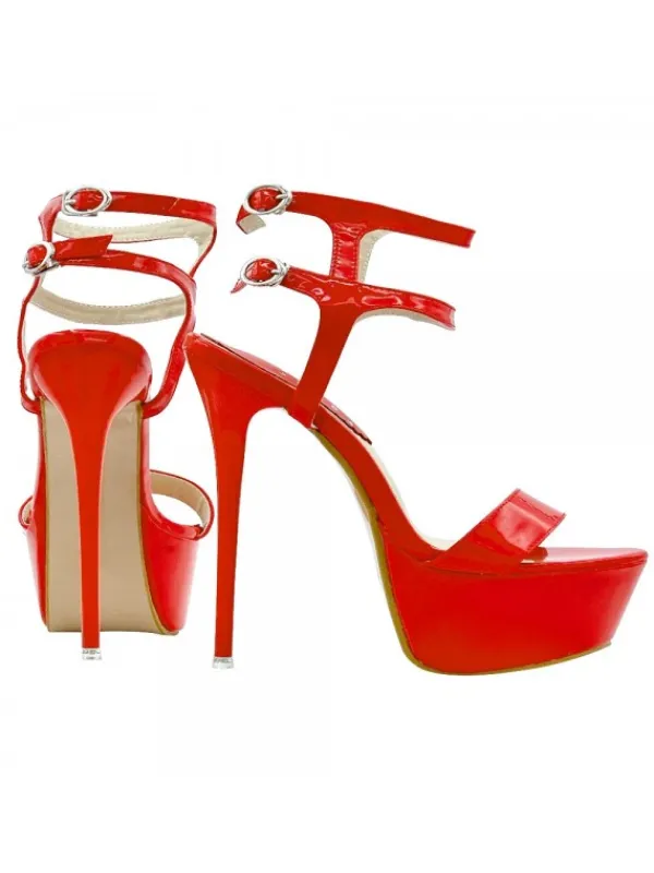 Kiara Shoes SANDALI ALTISSIMI IN... Rosso Online