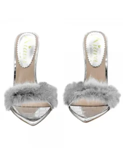 Kiara Shoes SANDALI A PUNTA CON... Argento New