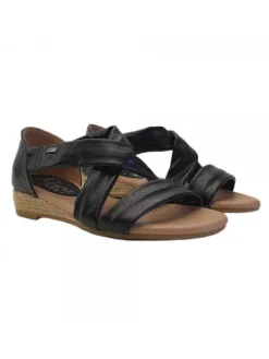 Kiara Shoes SANDALI BASSI NERI CON... Nero