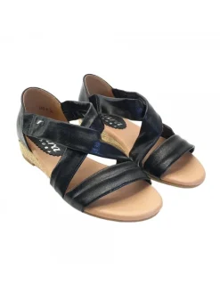 Kiara Shoes SANDALI BASSI NERI CON... Nero