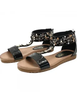 Kiara Shoes SANDALI BASSI NERI CON... Nero Discount