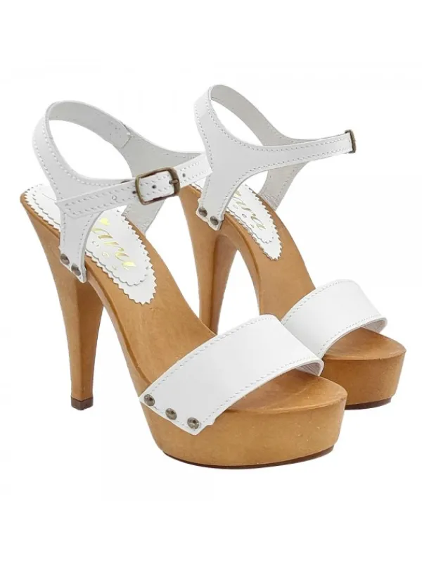 Kiara Shoes SANDALI BIANCHI IN PELLE... BIANCO Outlet