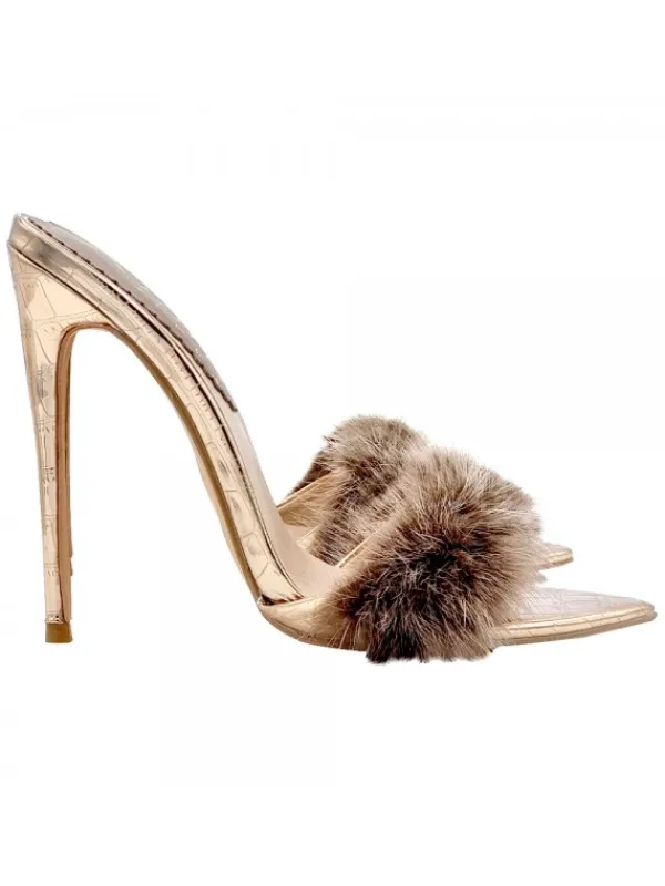 Kiara Shoes SANDALI A PUNTA... Champagne Discount