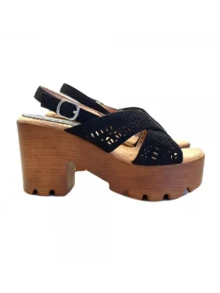 Kiara Shoes SANDALI COMODI TACCO 9 CM -... Nero Sale