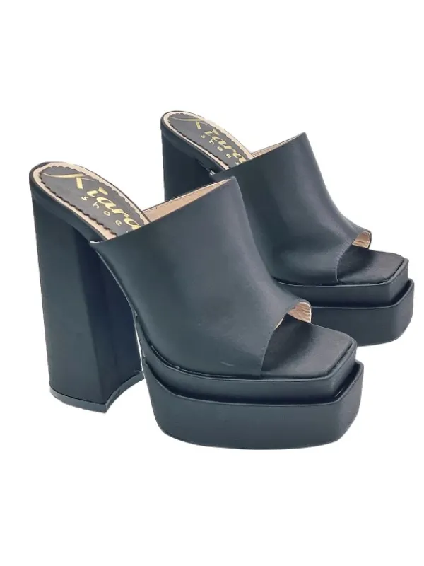 Kiara Shoes SANDALI CON DOPPIO PLATEAU... Nero Discount