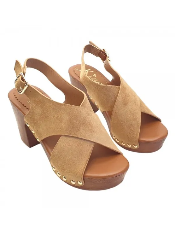 Kiara Shoes SANDALI DA DONNA TACCO 9 CM... Marrone