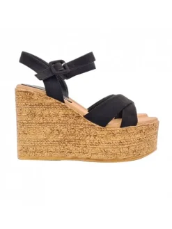 Kiara Shoes SANDALI NERI A ZEPPA IN... Nero Best