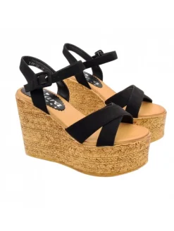 Kiara Shoes SANDALI NERI A ZEPPA IN... Nero Best