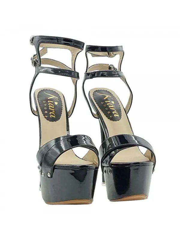 Kiara Shoes Sandali Neri Altissimi con... Nero Discount