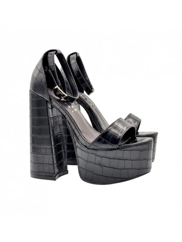 Kiara Shoes SANDALI NERI CON CINTURINO... Nero