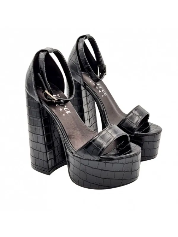 Kiara Shoes SANDALI NERI CON CINTURINO... Nero