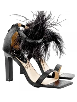 Kiara Shoes SANDALI NERI CON PIUME E... Nero Online