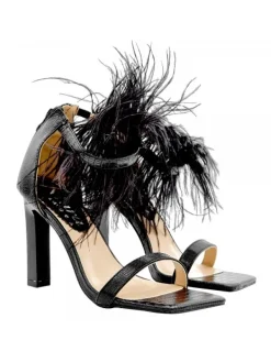 Kiara Shoes SANDALI NERI CON PIUME E... Nero Online