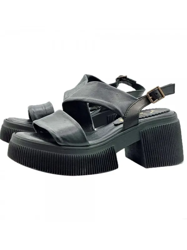 Kiara Shoes SANDALI PLATFORM NERI IN... Nero New