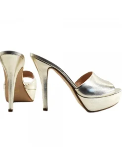 Kiara Shoes SANDALI CON TACCO... Platino Best