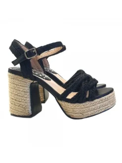 Kiara Shoes SANDALI SEXY IN CORDA CON... Nero Outlet