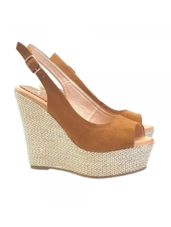 Kiara Shoes SANDALI ZEPPA MARRONE CON... Cuoio Hot
