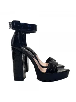 Kiara Shoes SANDALO COCCODRILLO CON... Nero Outlet