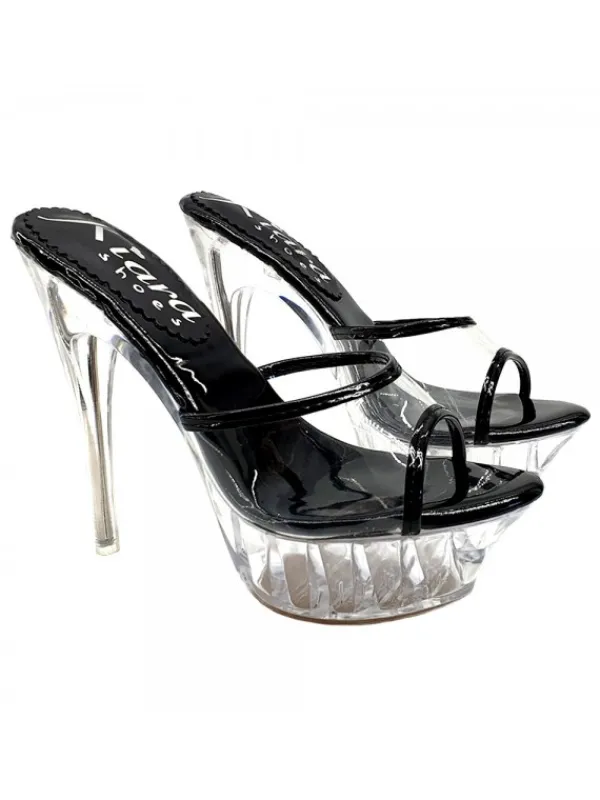 Kiara Shoes SANDALO CRYSTAL TACCO ALTO... Nero Clearance
