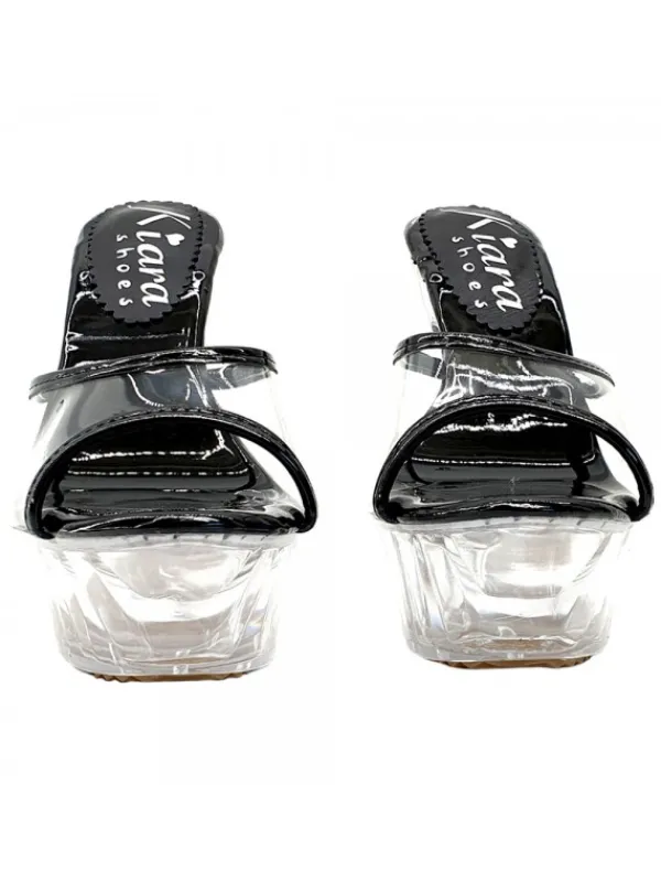 Kiara Shoes SANDALO CRYSTAL TACCO ALTO... Nero Clearance