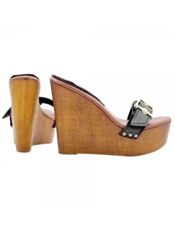 Kiara Shoes ZEPPA FASCIA NERA IN PELLE... Nero Hot