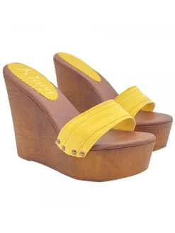 Kiara Shoes ZEPPA GIALLA CON TACCO 13 CM Giallo Online