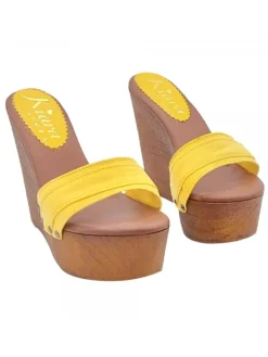 Kiara Shoes ZEPPA GIALLA CON TACCO 13 CM Giallo Online