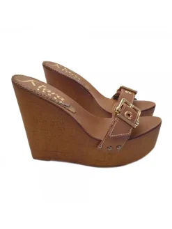 Kiara Shoes ZEPPA IN CON FIBBIA Cuoio Discount